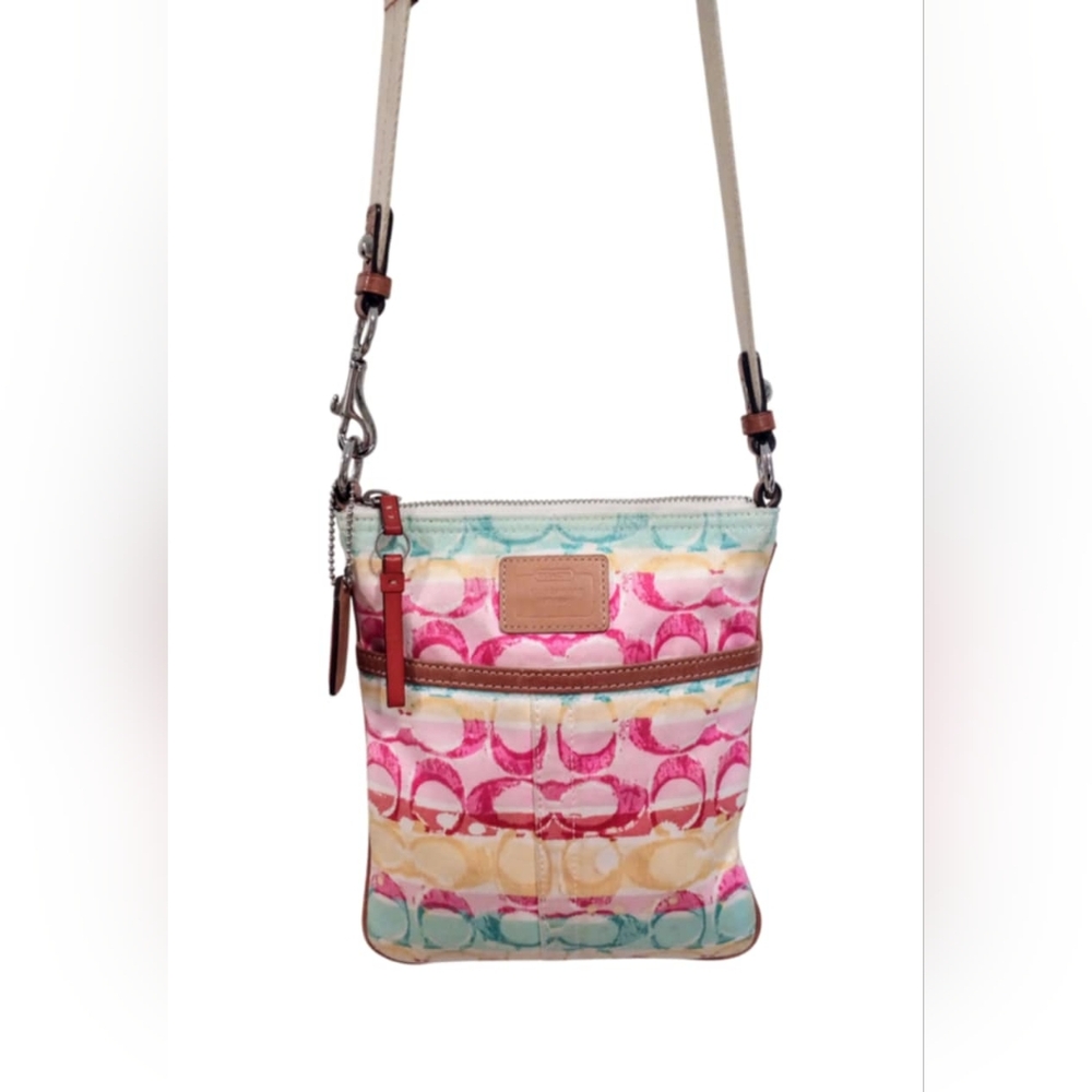 Coach Hampton Stripe Swingpack Crossbody Bag - Picture 16 of 16